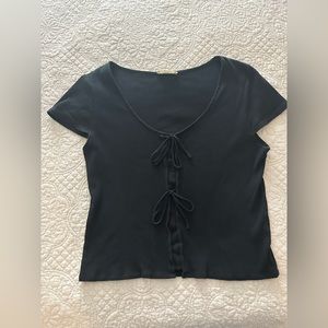 Madewell Faux tie front top. Size small